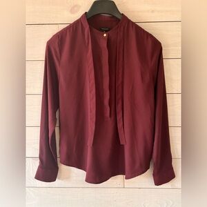 Ann Taylor Deep Red Maroon Blouse